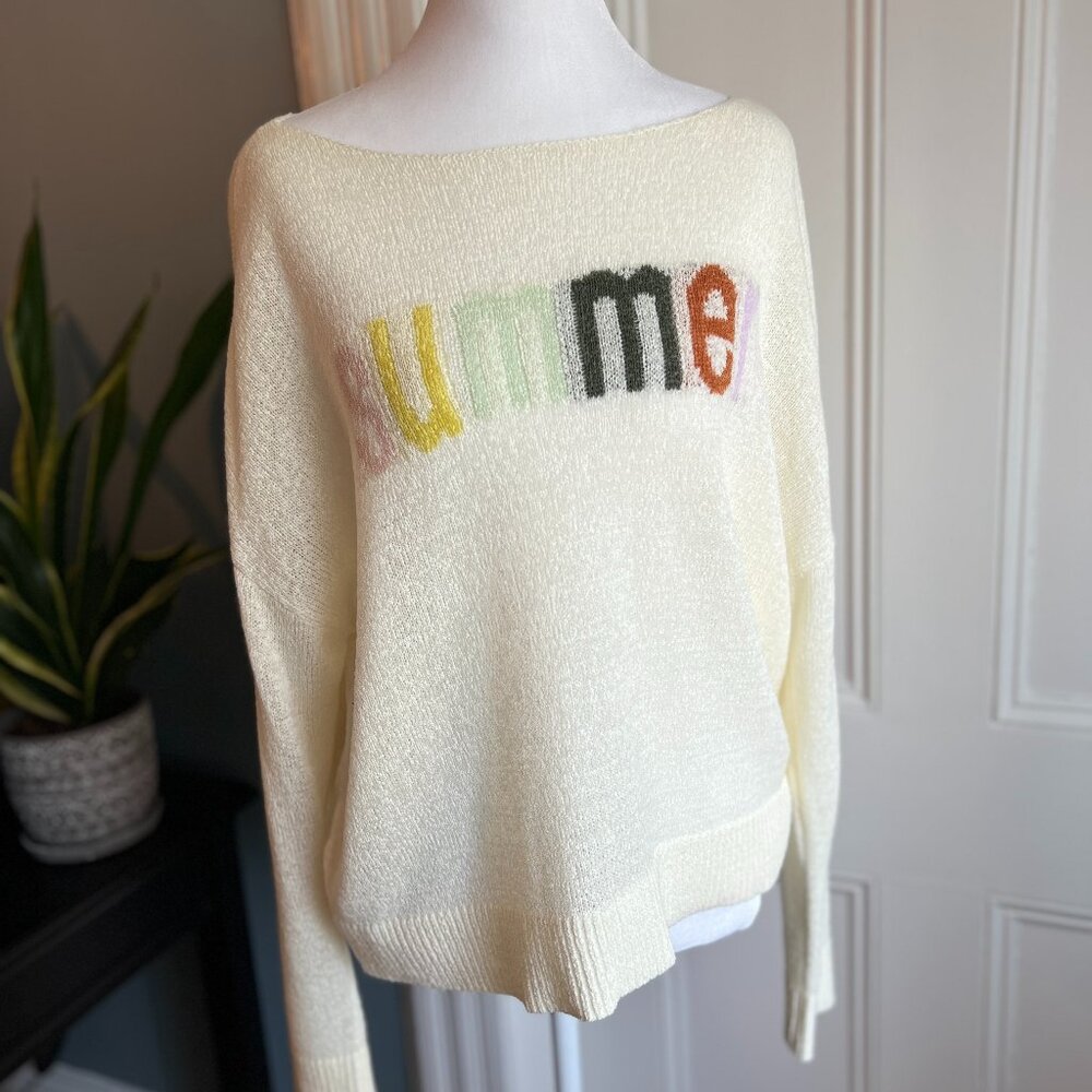 Loft Summer Boat Neck Sweater, Cream, Medium Petite